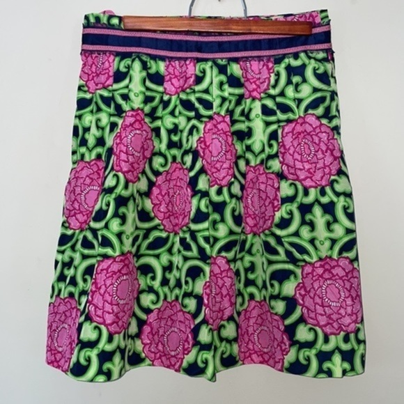 Womens Lilly Pulitzer Green Blue & Pink Skirt With Silk Lining Size 2 - Picture 3 of 6